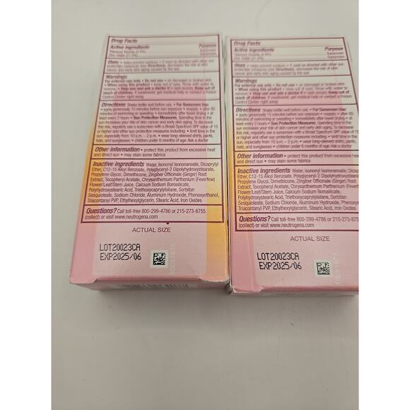 LOT OF 2 Neutrogena Mineral Invisible Daily Face Lotion Suncream SPF 30 1.4 fl - Picture 3 of 3